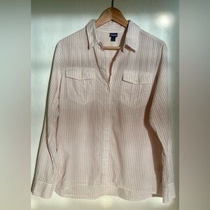 Patagonia Lightweight Cream & Peach Stripe 🍑 Button down | Organic Cotton & Hemp